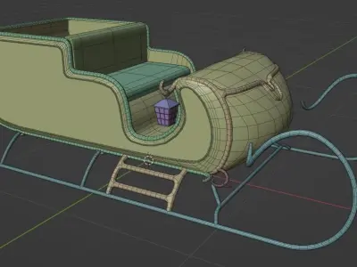 Santas Sleigh Free 3D model