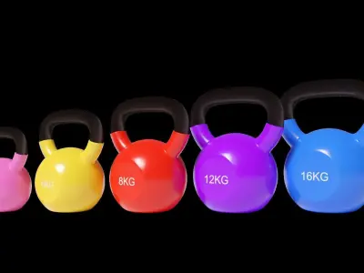 Colorful Kettlebell 3D model
