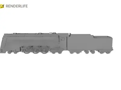 E-4 Hudson Locomotive 3D model