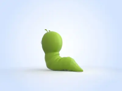 Cartoon Worm 3D model
