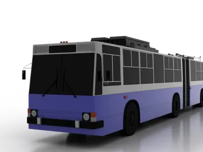 Trolleybus JUMZ-T1 1992 Low Low-poly 3D model