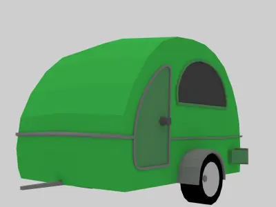 teardrop trailer Low-poly 3D model