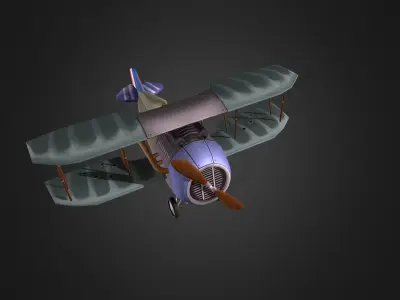 WW1 Stylised plane Low-poly 3D model