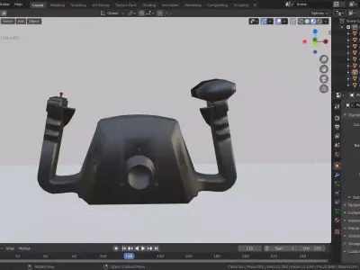 Beechcraft King-Air b200 Yoke  Low-poly 3D model