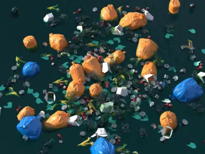 Trash Concentration Area at Sea 3D model