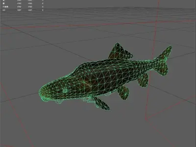 Carp fish Low-poly 3D model