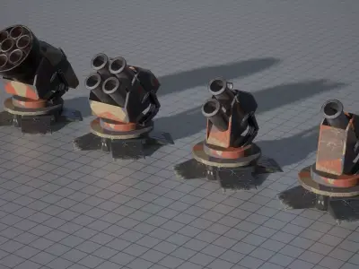 Turret Splash Low-poly 3D model