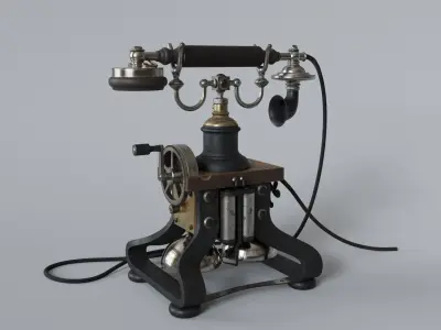 Antique Telephone - SubD Asset for Films and Games 3D model