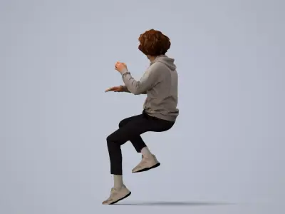 00212Quint0011 - Adult Caucasian man exercising at home in 3D model