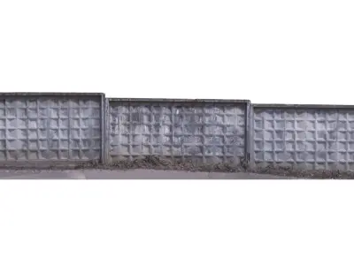 Concrete fence scan 4 Low-poly 3D model