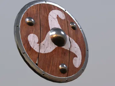 Wooden Shield 3D model buy