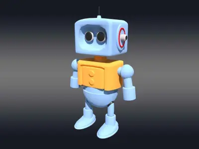 Cartoonish Robot Low-poly 3D model
