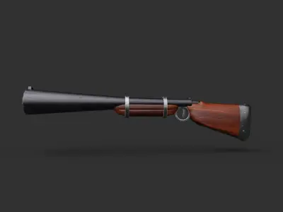 Low Poly Cartoon Style Rifle Free 3D model