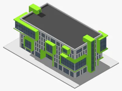 Modern office building 3D model buy