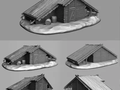 Medieval hut 3D print model