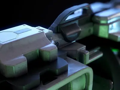 game-ready model  of sci-fi Gun --Experimental8 Low-poly 3D model