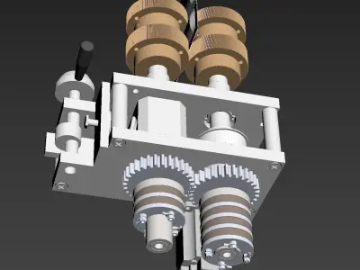 Bag-type product roller conveying mechanism 3D model