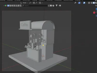 stylized coffee shop  3D model