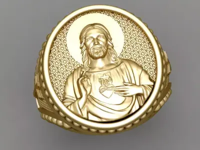 Antique Religious Ring 3D print model