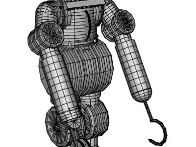 TRITONIA003XD silver robot 3D model