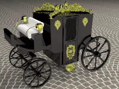 Horse Carriage of Count Dracula 4K 3D model
