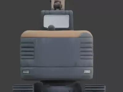 Stylized Chibi Tracked Excavator 3d Low-poly 3D model