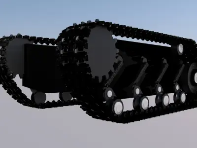 Tank Tread Tracks - Rigged and animated 3D model