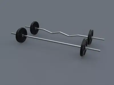 PBR Adjustable Barbell Set A2 Low-poly 3D model