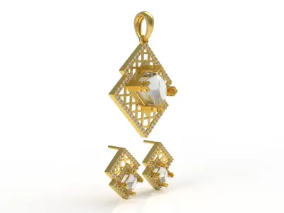 Diamond Pendant Set 02 3D print model