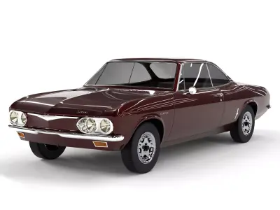 chevrolet corvair 1966- 1969 detailed vintage car 3D model