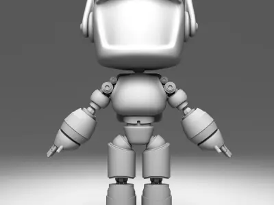 Cute Robot Low-poly 3D model 12
