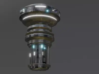 Sci-Fi Drone  Futuristic Flying Machine  Low-poly 3D model