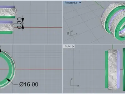 Wedding bends with noised middle part 3D print model
