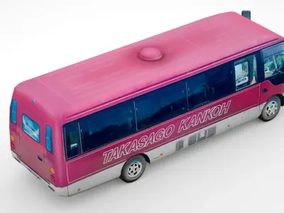 Mitsubishi Rosa Fuso 2007 lowpoly bus Low-poly 3D model