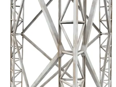 Antena metal tower with antennas 3D model