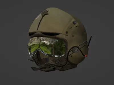 Military helmet with goggles  3D model