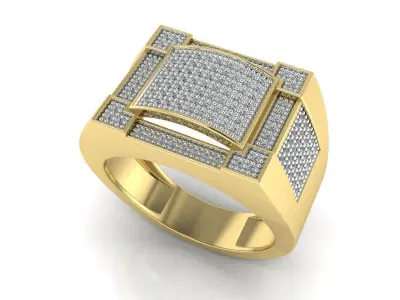 Mens Dimond Ring 3D model