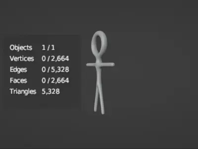 Stick Man Optimized 3D Model Low-poly 3D model