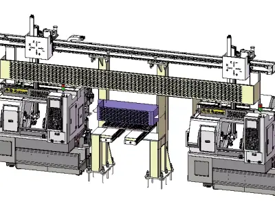 Truss loading and processing equipment 3D model