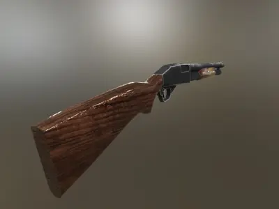 Shotgun Remington M870 3D model Low-poly 3D model