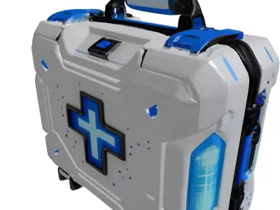 Futuristic Medkit with Glowing Cross 3D model