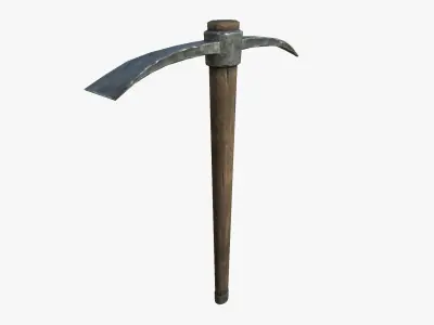 Pickaxe wooden axe Low-poly 3D model