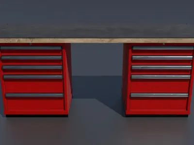 Workshop workbench 1 PBR 3D model