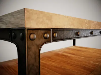 Coffee Table Steampunk - Industrial - Loft Style Low-poly 3D model