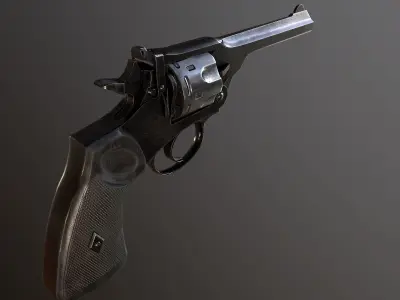 Webley 38 ww2  Revolver PBR Low-poly 3D model