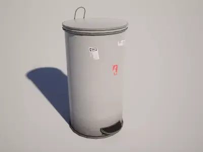 Trash Pedal Bin Low-poly 3D model