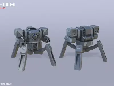 Scifi Mini bot Low-poly 3D model buy
