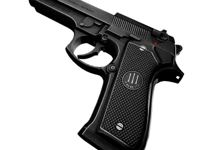 Game Ready Beretta 92fs Handgun Low-poly 3D model