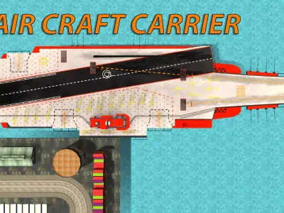 Aircraft Carrior Low-poly 3D model
