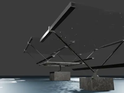 Linear Fresnel Solar Thermal Collector Green Energy Power 3D model